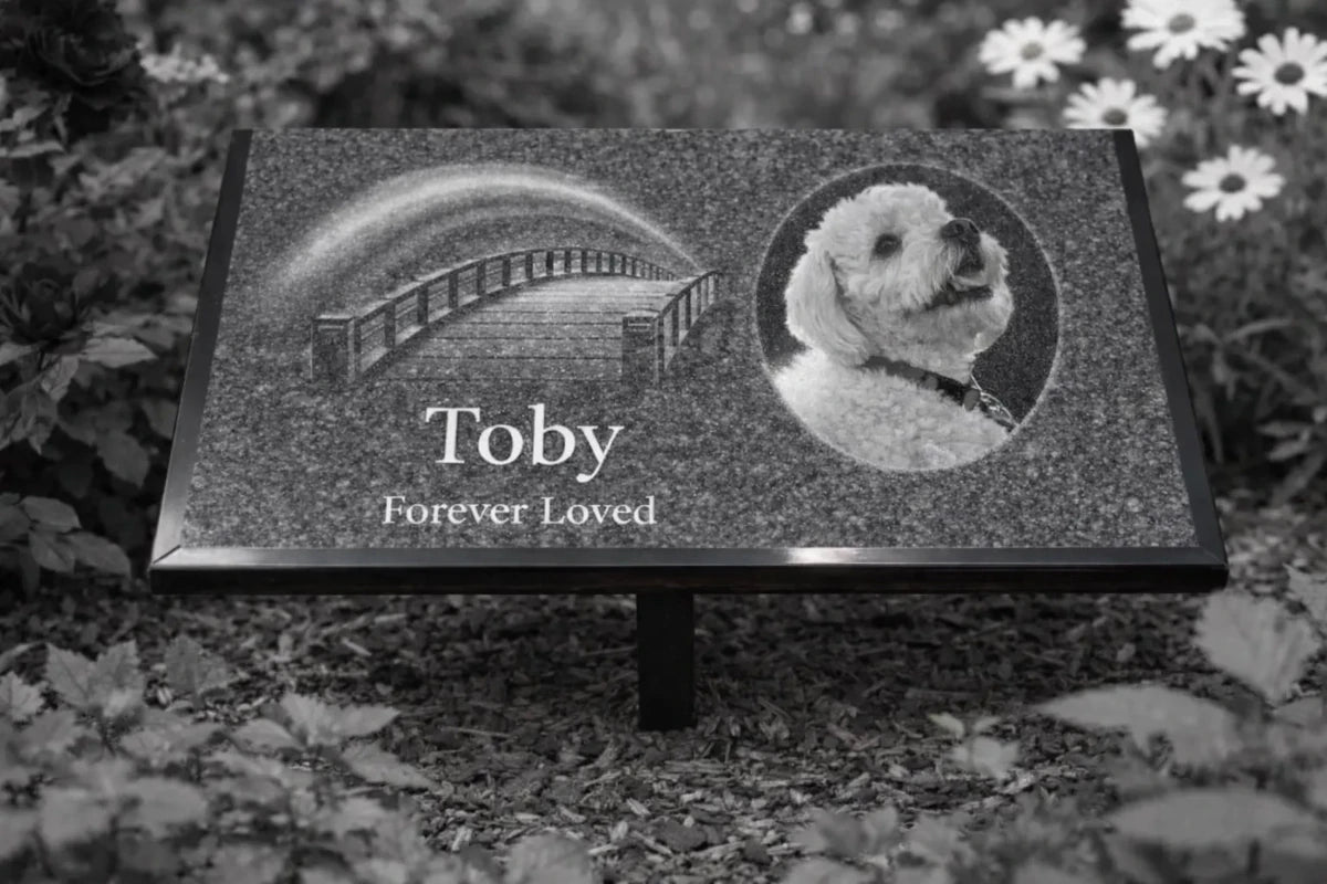 Black Granite Engraved Plaque – Custom Memorial, Recognition & Property Marker with Stand - Memorial Stone - Custom Crafting Alliance, LLC
