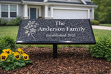 Black Granite Engraved Plaque – Custom Memorial, Recognition & Property Marker with Stand - Memorial Stone - Custom Crafting Alliance, LLC
