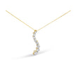 AGS Certified 14k Yellow Gold 3.0 Cttw Baguette and Brilliant Round-Cut Diamond Journey 18