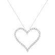 .925 Sterling Silver 3.0 cttw Round-Cut Diamond Open Heart Pendant Necklace (I-J Color, I2-I3 Clarity) - 18