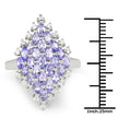 2.40 Carat Genuine Tanzanite and White Topaz .925 Sterling Silver Ring