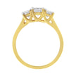 10K Yellow Gold Princess-Cut Diamond Three Stone Band Ring (1 Cttw, J-K Color, I1-I2 Clarity) - Size 6