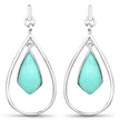 8.80 Carat Genuine Crysopharse .925 Sterling Silver Earrings
