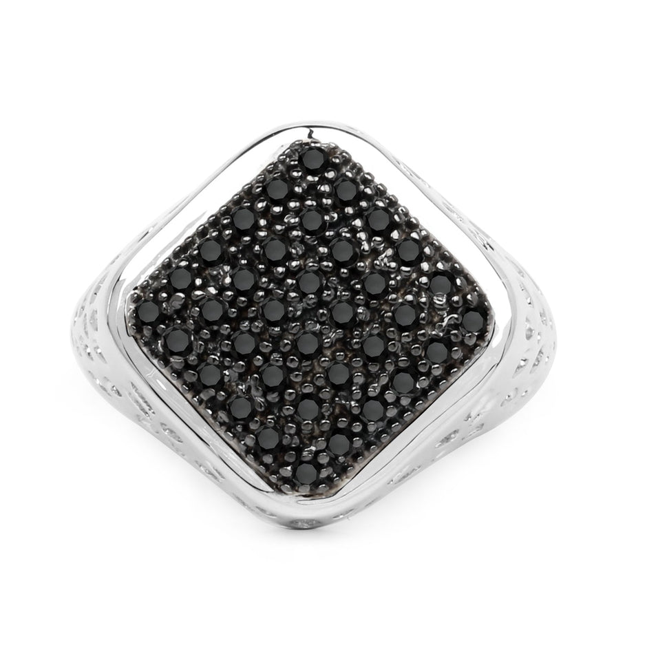 0.54 Carat Genuine Black Diamond .925 Sterling Silver Ring