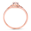 0.78 Carat Genuine Morganite and White Diamond 14K Rose Gold Ring