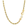 2.75mm 14k Yellow Gold Solid Diamond Cut Rope Chain