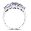 2.07 Carat Genuine Tanzanite .925 Sterling Silver Ring