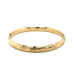 14k Yellow Gold Domed Bangle with a Weave Motif