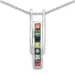 1.05 Carat Genuine Multi Sapphire .925 Sterling Silver Pendant