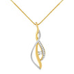 10K Yellow and White Gold Round Cut Diamond Accent Cascade 18