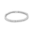 14K White Gold 4 3/8 Cttw Alternating Invisible Set Princess and Baguette Diamond Tennis Bracelet (G-H Color, VS1-VS2 Clarity) - Size 7