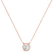 AGS Certified 10K Rose Gold 1/5 Cttw Bezel Set Round Diamond Solitaire 16-18