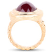 14K Rose Gold Plated 17.60 Carat Genuine Glass Filled Ruby .925 Sterling Silver Ring