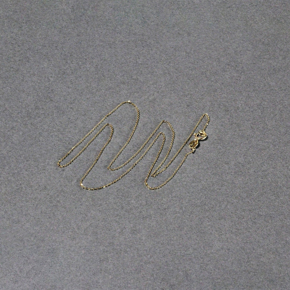 14k Yellow Gold Diamond Cut Cable Link Chain 0.7mm