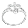 10K White Gold Diamond-Accented Cross & Open Heart Promise Fashion Ring (H-I Color, I1-I2 Clarity) - Size 7