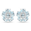 18K White Gold Plated 10.48 Carat Genuine Blue Topaz and White Topaz .925 Sterling Silver Earrings