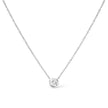2 Micron 14K Rose Gold Plated Sterling Silver Bezel-Set Diamond Solitaire Pendant Necklace (1/3 cttw, H-I Color, I1-I2 Clarity)