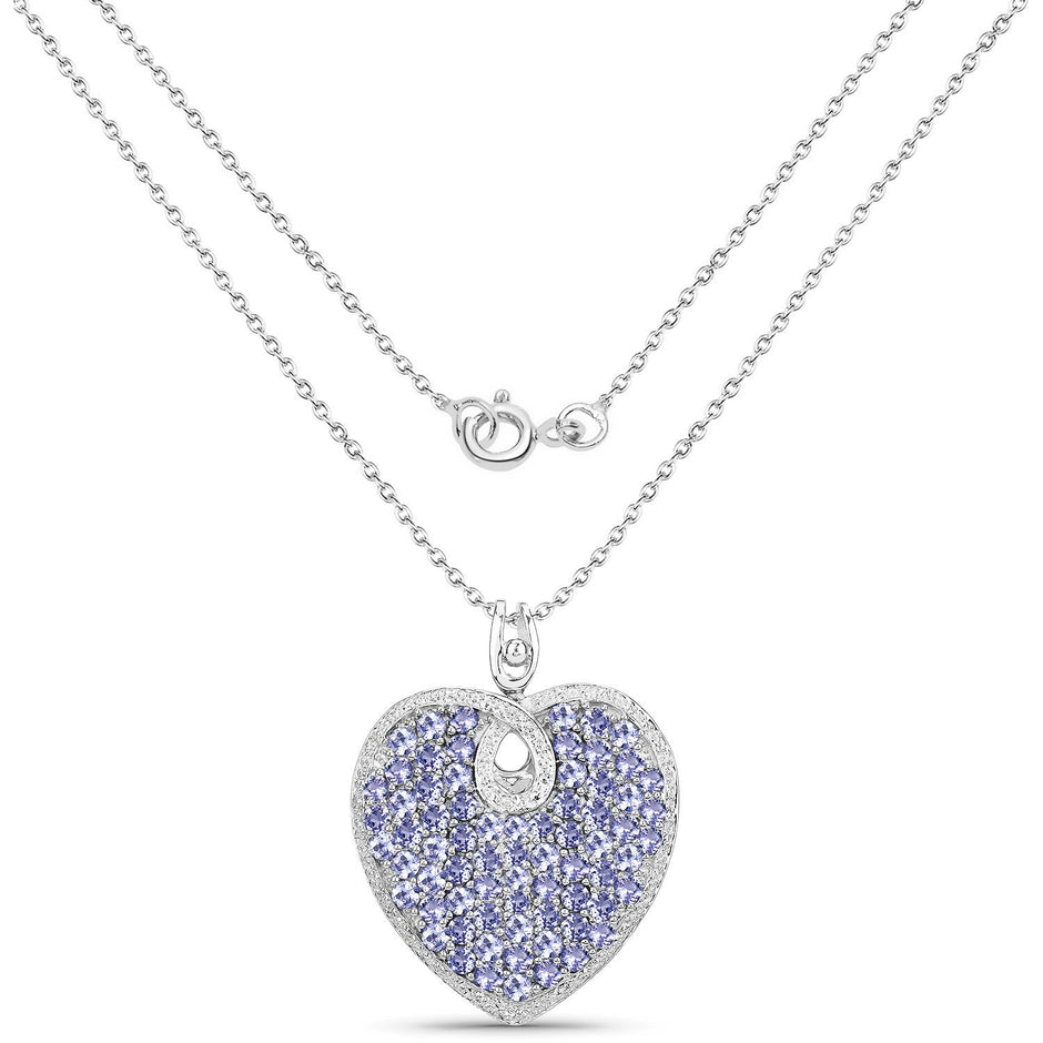 6.17 Carat Genuine Tanzanite .925 Sterling Silver Pendant