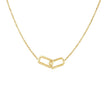 14k Yellow Gold Necklace with Interlocking Petite Rectangles