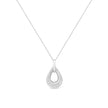 .925 Sterling Silver Prong-Set Diamond Accent Fashion Double Drop Design 18
