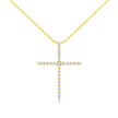 10K Yellow Gold Plated .925 Sterling Silver 3.0 Cttw Prong-Set Round Brilliant Cut Diamond Cross 18