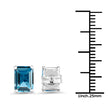 3.90 Carat Genuine London Blue Topaz .925 Sterling Silver Earrings