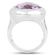 8.00 Carat Genuine Pink Amethyst .925 Sterling Silver Ring