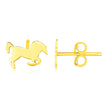 14K Yellow Gold Horse Earrings