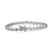 .925 Sterling Silver 1/10 Cttw Round-Cut Diamond Links of Flame Bracelet (I-J Color, I3) - 7.25