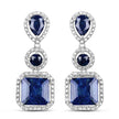 11.62 Carat Dyed Sapphire .925 Sterling Silver Earrings