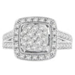 10K White Gold Diamond Cluster Ring (1 Cttw, H-I Color, SI2-I1 Clarity) - Size 6-1/2