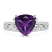 2.71 Carat Genuine Amethyst and White Topaz .925 Sterling Silver Ring