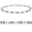 3.12 Carat Genuine Tanzanite .925 Sterling Silver Bracelet
