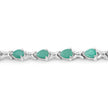 3.08 Carat Genuine Emerald .925 Sterling Silver Bracelet