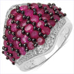 2.76 Carat Genuine Ruby & White Topaz .925 Sterling Silver Ring