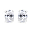 14K White Gold 1.00 Cttw Lab Grown Oval Solitaire Diamond Stud Earrings (F-G Color, VS2-SI1 Clarity)