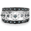 0.31 Carat Genuine Blue Diamond .925 Sterling Silver Ring