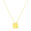 14K Yellow Gold Four Leaf Clover Necklace