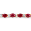11.67 Carat Genuine Ruby and White Diamond 14K Yellow Gold Bracelet