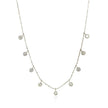14k White Gold Necklace with Round Diamond Charms