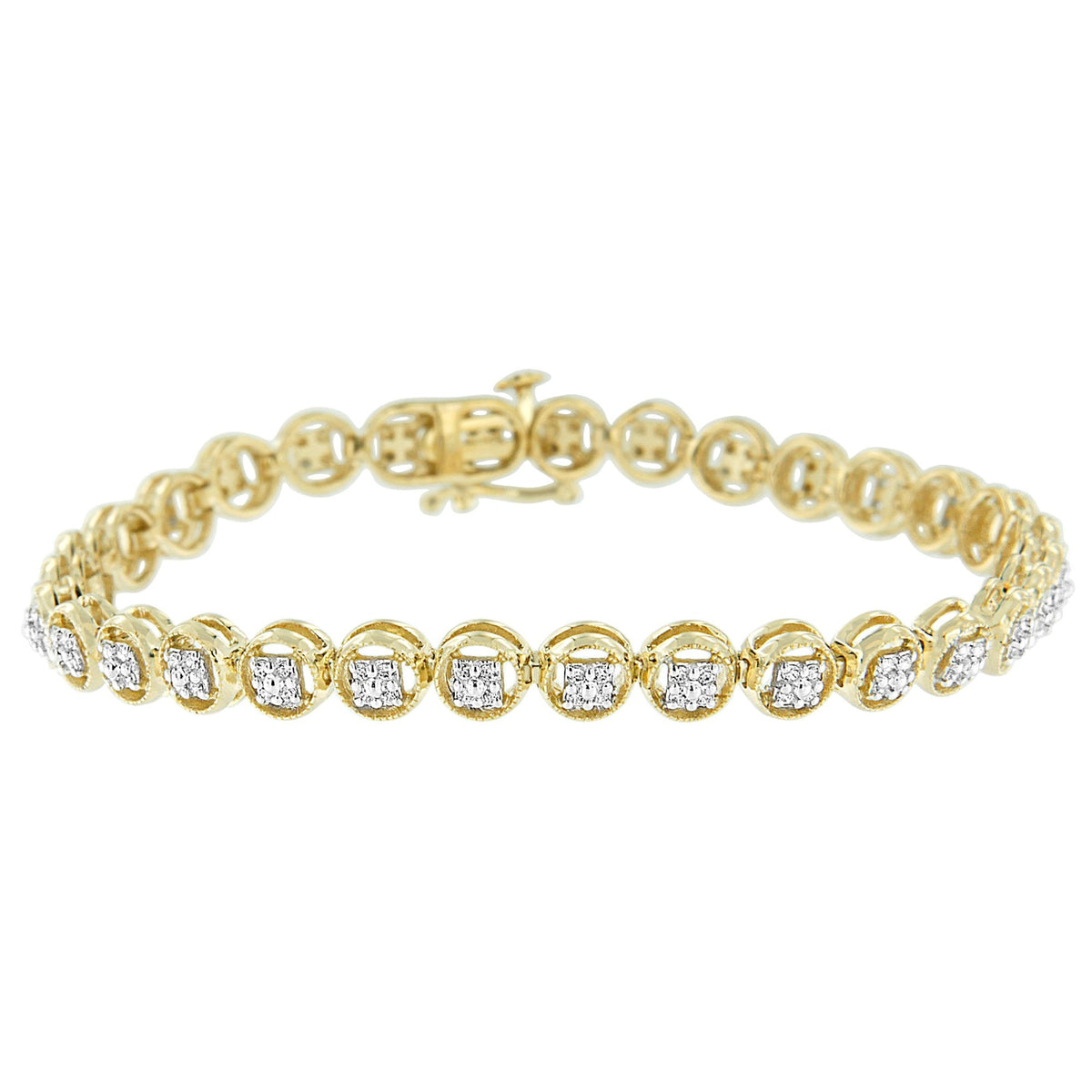 14K Rose Gold Over .925 Sterling Silver 1/4 Cttw Diamond 7