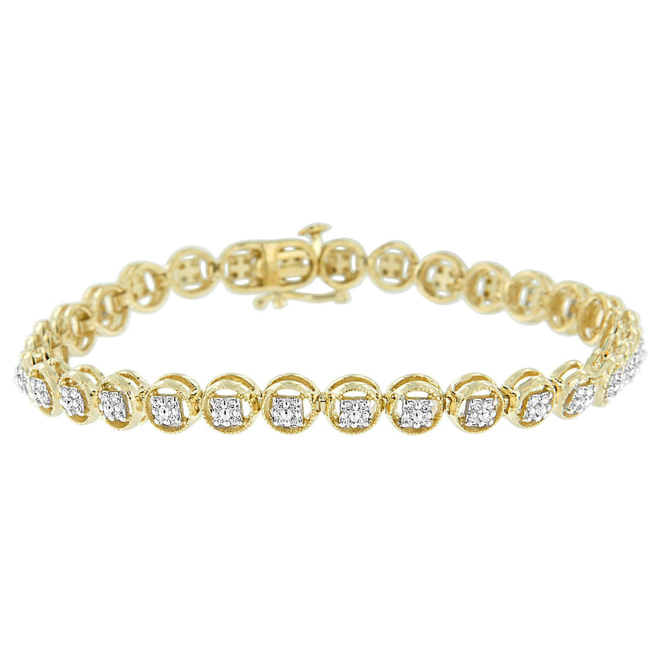 14K Rose Gold Over .925 Sterling Silver 1/4 Cttw Diamond 7