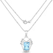 5.76 Carat Genuine Swiss Blue Topaz & White Topaz .925 Sterling Silver Pendant