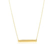 14k Yellow Gold Smooth Flat Horizontal Bar Style Necklace