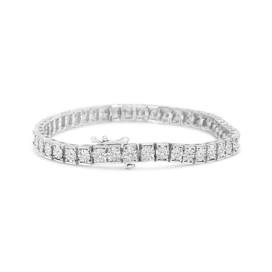 .925 Sterling Silver 1/10 Cttw Diamond 7.25