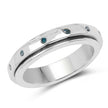 0.14 Carat Genuine Blue Diamond .925 Sterling Silver Ring