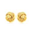 14k Yellow Gold Love Knot with Ridge Texture Earrings