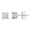 .925 Sterling Silver 1.0 Cttw Round Brilliant-Cut Diamond Miracle-Set Solitaire Stud Earrings (H-I Color, I2-I3 Clarity)