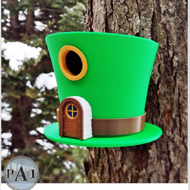 Charming Leprechaun Hat Birdhouse – St. Patrick’s Day Garden Accent - Bird House - Custom Crafting Alliance, LLC