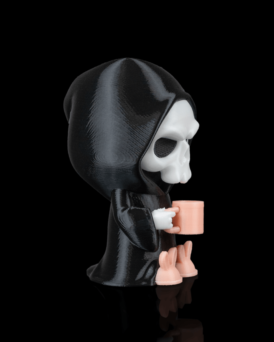 Coffin Break - Spooky Cute Grim Reaper Figurine (3D Printed, Multi Color or DIY) - Figurines - Custom Crafting Alliance, LLC